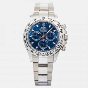 Rolex Cosmograph Daytona 116509 Automatic Blue 18k White Gold Men's Wristwatch 40 mm