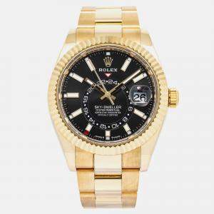 Rolex Sky-Dweller 336938 Automatic Black 18k Yellow Gold Men's Wristwatch 42 mm
