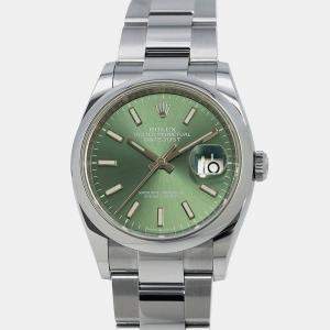 Rolex Datejust 126200 Automatic Green Stainless Steel Men's Wristwatch 36 mm