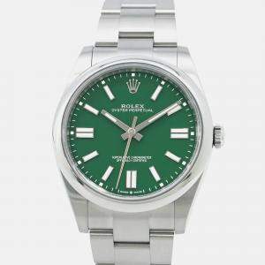 Rolex Oyster Perpetual 124300 Automatic Green Stainless Steel Men's Wristwatch 41 mm