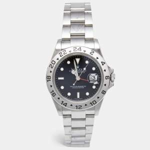 Rolex Black Stainless Steel Explorer II 16570T Men's Wristwatch 40 mm