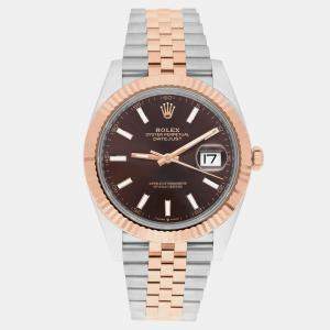 Rolex Datejust 126331-0002 Automatic Chocolate 18k Rose Gold Stainless Steel Men's Wristwatch 41 mm