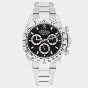 Pre Owned Rolex Cosmograph Daytona 116520 Automatic Black Stainless Steel Men's Wristwatch 40 mm
