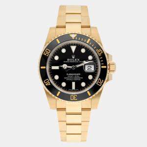 مملوكة مسبقًا Rolex Submariner 116618LN Automatic Black 18k Yellow Gold Men's Wristwatch 40 mm
