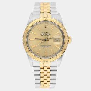 مملوكة مسبقًا Rolex Datejust 16253 Automatic Champagne 18k Yellow Gold Stainless Steel Men's Wristwatch 36 mm