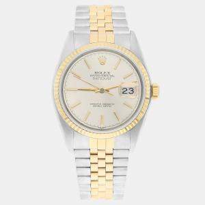 Rolex Datejust 16013 Automatic Silver 18k Yellow Gold Stainless Steel Men's Wristwatch 36 mm