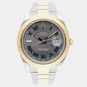 Rolex Datejust II 116333 Automatic Grey 18k Yellow Gold Stainless Steel Men's Wristwatch 41 mm