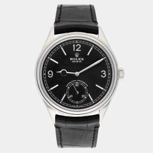 Rolex 1908 M52509-0002 Automatic Black 18k White Gold Men's Wristwatch 39 mm