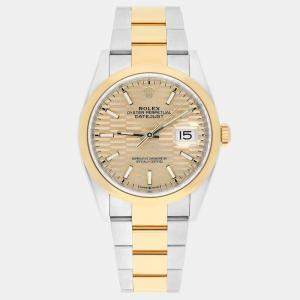 Rolex Datejust 126203-0040 Automatic Champagne 18k Yellow Gold Stainless Steel Men's Wristwatch 36 mm