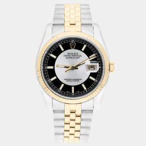 Rolex Datejust 116233 Automatic Black 18k Yellow Gold Stainless Steel Men's Wristwatch 36 mm