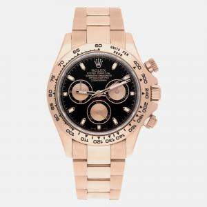 مملوكة مسبقًا Rolex Cosmograph Daytona 116505 Automatic Black 18k Rose Gold Men's Wristwatch 40 mm