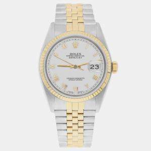 Rolex  Datejust 16013 Automatic White 18k Yellow Gold Stainless Steel Men's Wristwatch 36 mm