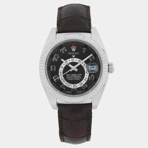 Pre Owned Rolex Sky Dweller 326139 Automatic Black Dial 18K White Gold Men's Wristwatch 42 mm