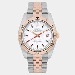 م�ملوكة مسبقًا Rolex Datejust Turn-O-Graph 116261 Automatic White Dial 18K Rose Gold Stainless Steel Men's Wristwatch 36 mm