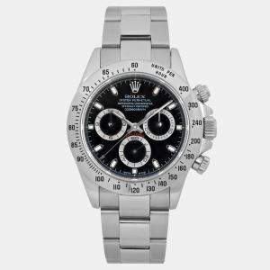 مملوكة مسبقًا Rolex Cosmograph Daytona 116520 Automatic Black Dial Stainless Steel Men's Wristwatch 40 mm