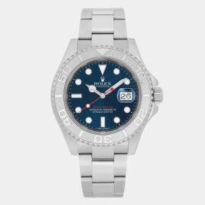 مملوكة مسبقًا Rolex Yacht-Master 116622 Automatic Blue Dial Stainless Steel Platinum Men's Wristwatch 40 mm