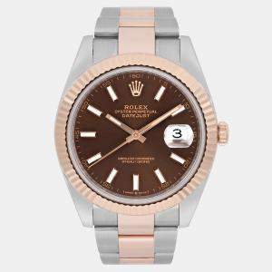 Rolex Datejust 126331 Automatic Chocolate Dial 18K Rose Gold Stainless Steel Men's Wristwatch 41 mm
