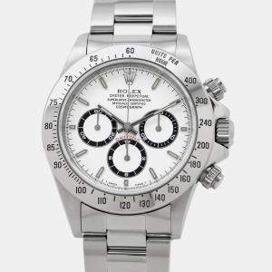 Pre Owned Rolex Cosmograph Daytona l16520 Automatic White Stainless Steel Men's Wristwatch 40 mm