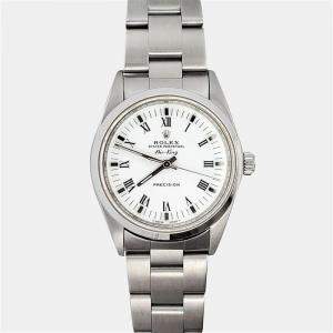 Pre Owned Rolex Air-King 14000 Automatic White Stainless Steel Men's Wristwatch 34 mm