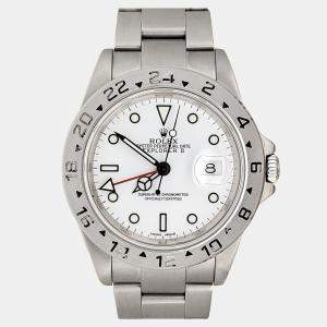 Pre Owned Rolex Explorer II  16570 Automatic White Stainless Steel Men's Wristwatch 40 mm