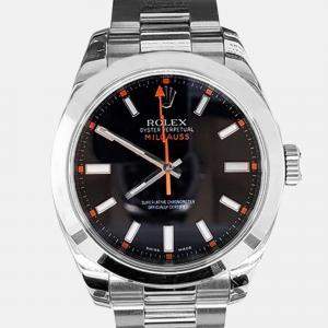 Pre Owned Rolex Milgauss 116400 Automatic Black Stainless Steel Men's Wristwatch 40 mm