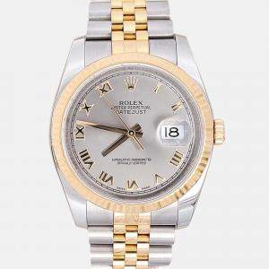 Pre Owned Rolex Datejust 116233 Automatic Slate 18K Yellow Gold Stainless Steel Men's Wristwatch 36 mm