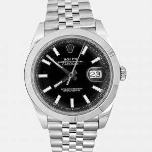 Pre Owned Rolex Datejust 126300 Automatic Black Stainless Steel Men’s Wristwatch 41 mm