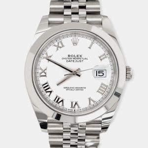 Pre Owned Rolex Datejust 126300 Automatic White Stainless Steel Men’s Wristwatch 41 mm