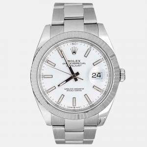 Pre Owned Rolex Datejust 126334 Automatic White 18K White Gold Stainless Steel Men’s Wristwatch 41 mm