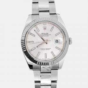 Pre Owned Rolex Datejust 126334 Automatic Silver 18K White Gold Stainless Steel Men’s Wristwatch 41 mm