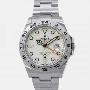 Pre Owned Rolex Explorer II 226570 Automatic White Stainless Steel Men's Wristwatch 42 mm