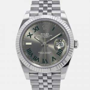 مملوكة مسبقًا Rolex Datejust 126334 Automatic Grey Stainless Steel Men's Wristwatch 41 mm