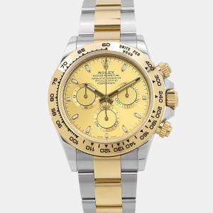 Pre Owned Rolex Cosmograph Daytona 116503 Automatic Champagne 18k Yellow Gold Stainless Steel Men's Wristwatch 40 mm