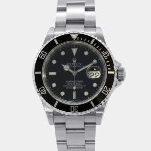 Pre Owned Rolex  Submariner 16610 Automatic Black Stainless Steel Men's Wristwatch 40 mm