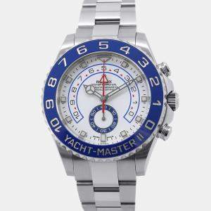 Pre Owned Rolex Yacht-Master II 116680 Automatic White Stainless Steel Men's Wristwatch 44 mm