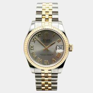 Pre Owned Rolex Datejust 178273 Automatic Roman 18k Yellow Gold Stainless Steel Men's Wristwatch 31 mm