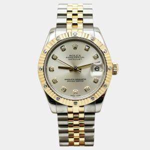 Pre Owned Rolex Datejust 178313 Automatic Diamond 18k Yellow Gold Stainless Steel Men's Wristwatch 31 mm