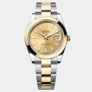 Pre Owned Rolex Datejust 126303-0009 Automatic Champagne 18K Yellow Gold Stainless Steel Men’s Wristwatch 41 mm