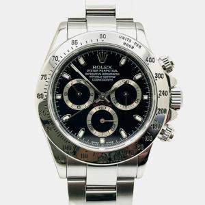 Pre Owned Rolex Cosmograph Daytona 116520 Automatic Black Stainless Steel Men's Wristwatch 40 mm