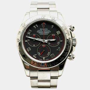 Pre Owned Rolex Cosmograph Daytona 116509 Automatic Black 18K White Gold Men's Wristwatch 40 mm