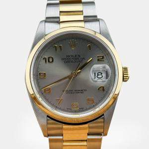 Pre Owned Rolex Datejust 16203 Automatic Slate Stainless Steel 18K Yellow Gold Men's Wristwatch 36 mm