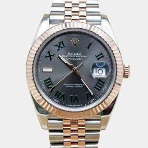 Pre Owned Rolex Datejust 126331 Automatic Slate 18K Rose Gold Stainless Steel Men's Wristwatch 41 mm