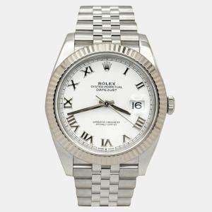 Pre Owned Rolex Datejust 126334 Automatic White 18K White Gold Stainless Steel Men's Wristwatch 41 mm