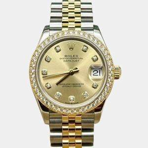 Pre Owned Rolex Datejust 278383RBR Automatic Diamond 18K Rose Gold Stainless Steel Men's Wristwatch 31 mm