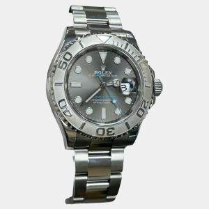 Pre Owned Rolex Yacht Master 126622 Automatic Slate Platinum Stainless Steel Men's Wristwatch 40 mm