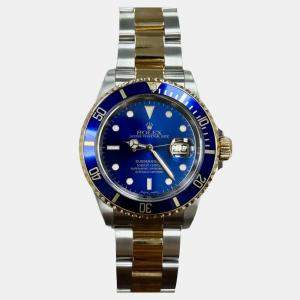 Pre Owned Rolex Submariner 16613 Automatic Blue 18K Yellow Gold & Stainless Steel Men's Wristwatch 40mm