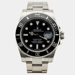 Pre Owned Rolex Submariner Date 116610 Automatic Black Stainless Steel Men's Wristwatch 40mm