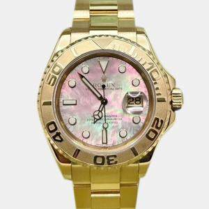 Pre Owned Rolex Yacht Master 16628 Automatic Black 18K Yellow Gold Men's Wristwatch 40mm
