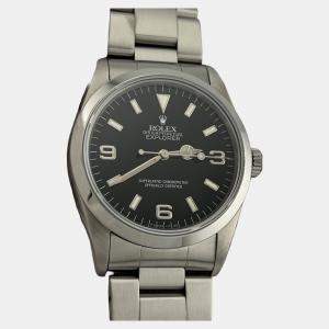 Pre Owned Rolex Explorer 14270 Black Automatic Stainless Steel Men's Wristwatch 36 mm