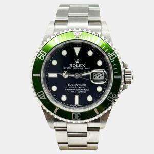 Pre Owned Rolex Submariner 16610V Automatic Black Stainless Steel Men's Wristwatch 40 mm